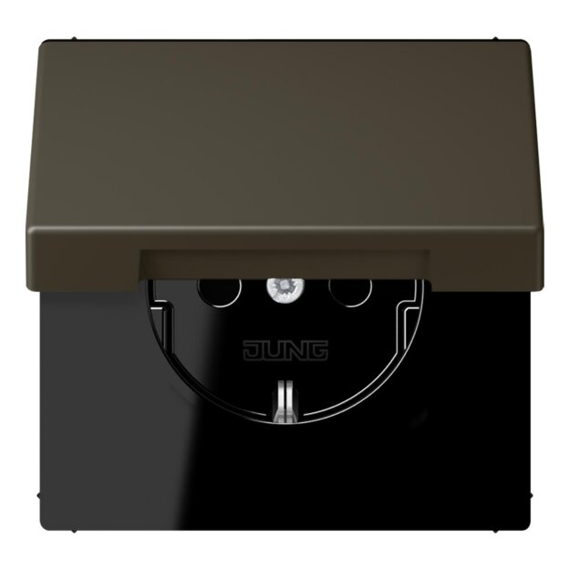 Jung LC1520NBFKL241 SCHUKO-Steckdose mit Klappdeckel LC32140 (Thermoplast lackiert) Ombre Naturelle 31 Les Couleurs® Le Corbusier