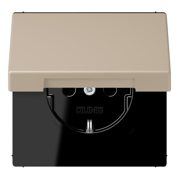 Jung LC1520NBFKL243 SCHUKO-Steckdose mit Klappdeckel LC32142 (Thermoplast lackiert) Ombre Naturelle Claire Les Couleurs® Le Corbusier