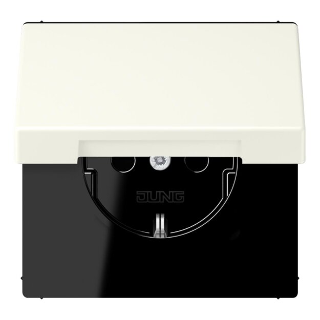 Jung LC1520NBFKL245 SCHUKO-Steckdose mit Klappdeckel LC4320B (Thermoplast lackiert) Blanc Ivoire Les Couleurs® Le Corbusier