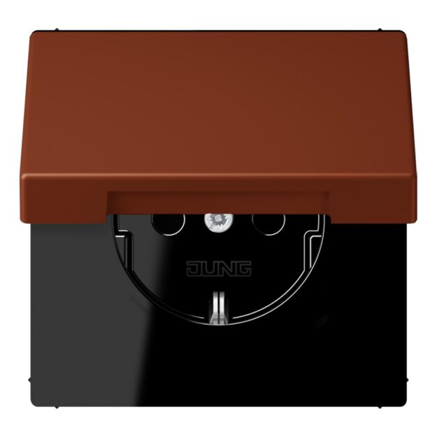 Jung LC1520NBFKL247 SCHUKO-Steckdose mit Klappdeckel LC4320D (Thermoplast lackiert) Terre Sienne Brûlée 59 Les Couleurs® Le Corbusier