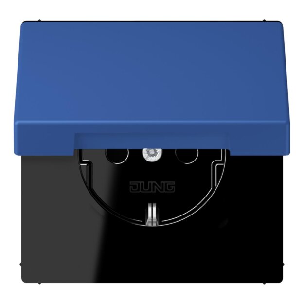 Jung LC1520NBFKL253 SCHUKO-Steckdose mit Klappdeckel LC4320K (Thermoplast lackiert) Bleu Outremer 59 Les Couleurs® Le Corbusier