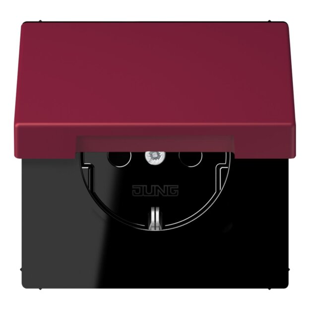Jung LC1520NBFKL255 SCHUKO-Steckdose mit Klappdeckel LC4320M (Thermoplast lackiert) Le Rubis Les Couleurs® Le Corbusier