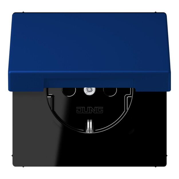 Jung LC1520NBFKL261 SCHUKO-Steckdose mit Klappdeckel LC4320T (Thermoplast lackiert) Bleu Outremer Foncé Les Couleurs® Le Corbusier