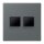 Jung LC1969-2WE202 Abdeckung (gerastet) für Modular-Jack-Steckbuchsen 2-fach (AMP, Radiall) (Thermoplast lackiert) Gris Foncé 31 Les Couleurs® Le Corbusier