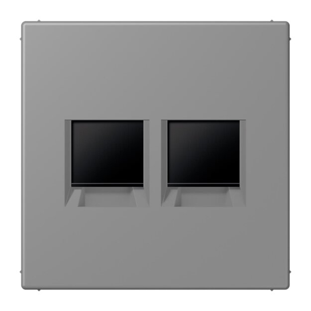 Jung LC1969-2WE203 Abdeckung (gerastet) für Modular-Jack-Steckbuchsen 2-fach (AMP, Radiall) (Thermoplast lackiert) Gris 31 Les Couleurs® Le Corbusier