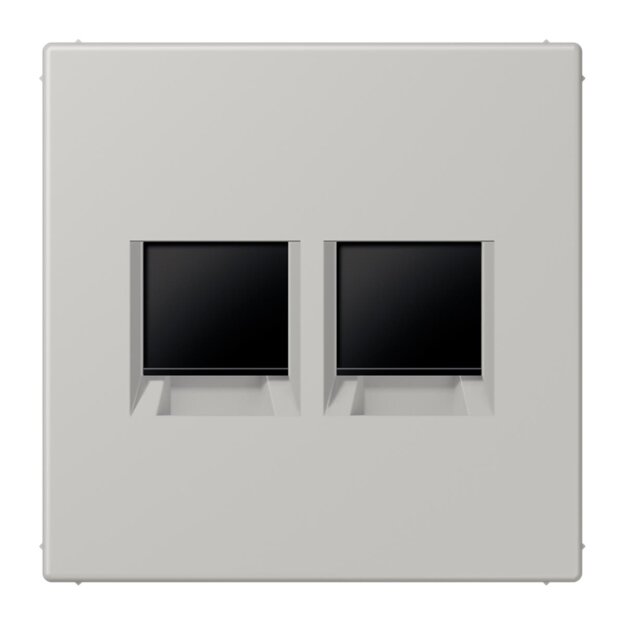 Jung LC1969-2WE205 Abdeckung (gerastet) für Modular-Jack-Steckbuchsen 2-fach (AMP, Radiall) (Thermoplast lackiert) Gris Clair 31 Les Couleurs® Le Corbusier