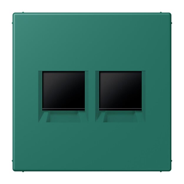 Jung LC1969-2WE216 Abdeckung (gerastet) für Modular-Jack-Steckbuchsen 2-fach (AMP, Radiall) (Thermoplast lackiert) Vert Anglais Les Couleurs® Le Corbusier