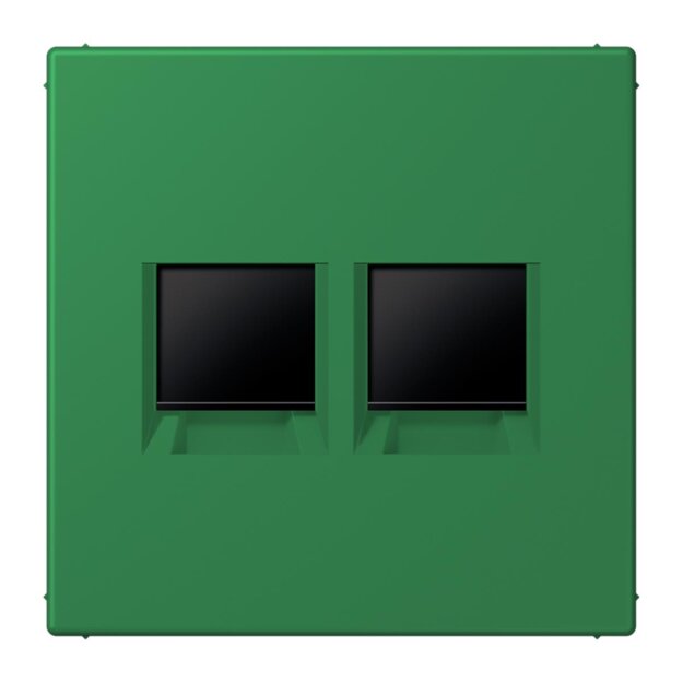 Jung LC1969-2WE219 Abdeckung (gerastet) für Modular-Jack-Steckbuchsen 2-fach (AMP, Radiall) (Thermoplast lackiert) Vert Foncé Les Couleurs® Le Corbusier