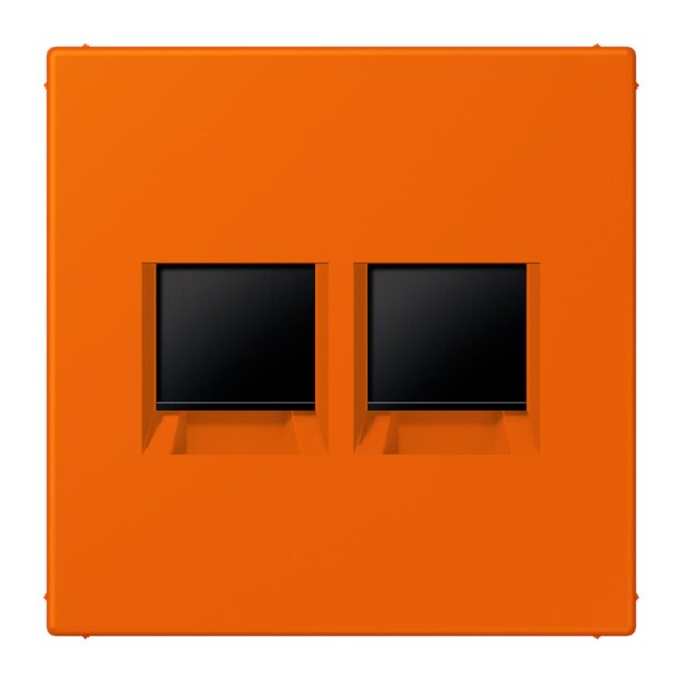 Jung LC1969-2WE224 Abdeckung (gerastet) für Modular-Jack-Steckbuchsen 2-fach (AMP, Radiall) (Thermoplast lackiert) Orange Les Couleurs® Le Corbusier