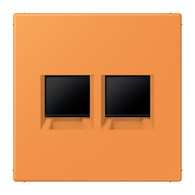 Jung LC1969-2WE225 Abdeckung (gerastet) für Modular-Jack-Steckbuchsen 2-fach (AMP, Radiall) (Thermoplast lackiert) Orange Clair Les Couleurs® Le Corbusier