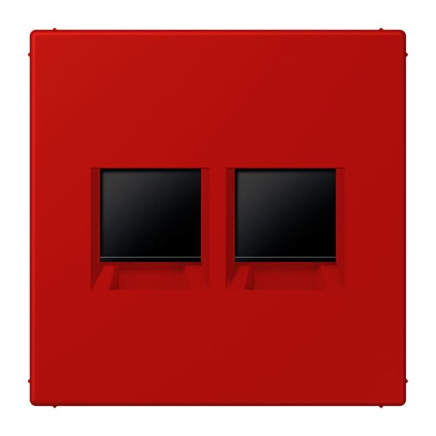 Jung LC1969-2WE227 Abdeckung (gerastet) für Modular-Jack-Steckbuchsen 2-fach (AMP, Radiall) (Thermoplast lackiert) Rouge Vermillon 31 Les Couleurs® Le Corbusier