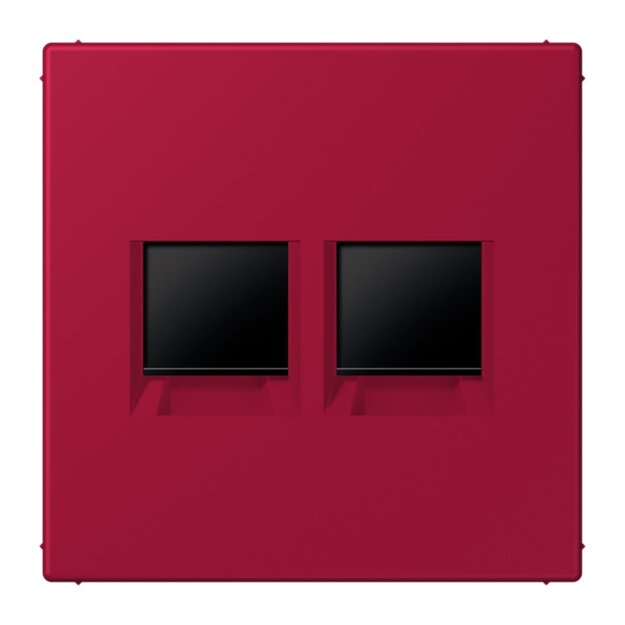 Jung LC1969-2WE229 Abdeckung (gerastet) für Modular-Jack-Steckbuchsen 2-fach (AMP, Radiall) (Thermoplast lackiert) Rouge Carmin Les Couleurs® Le Corbusier