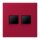 Jung LC1969-2WE229 Abdeckung (gerastet) für Modular-Jack-Steckbuchsen 2-fach (AMP, Radiall) (Thermoplast lackiert) Rouge Carmin Les Couleurs® Le Corbusier