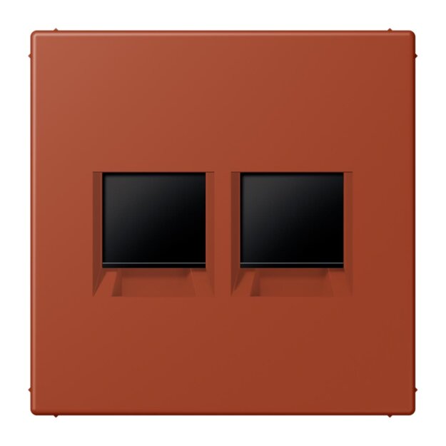 Jung LC1969-2WE232 Abdeckung (gerastet) für Modular-Jack-Steckbuchsen 2-fach (AMP, Radiall) (Thermoplast lackiert) LOcre Rouge Les Couleurs® Le Corbusier