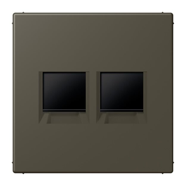 Jung LC1969-2WE241 Abdeckung (gerastet) für Modular-Jack-Steckbuchsen 2-fach (AMP, Radiall) (Thermoplast lackiert) Ombre Naturelle 31 Les Couleurs® Le Corbusier