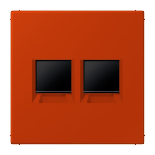 Jung LC1969-2WE244 Abdeckung (gerastet) für Modular-Jack-Steckbuchsen 2-fach (AMP, Radiall) (Thermoplast lackiert) Rouge Vermillon 59 Les Couleurs® Le Corbusier