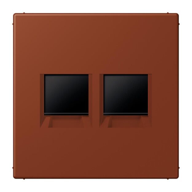 Jung LC1969-2WE247 Abdeckung (gerastet) für Modular-Jack-Steckbuchsen 2-fach (AMP, Radiall) (Thermoplast lackiert) Terre Sienne Brûlée 59 Les Couleurs® Le Corbusier