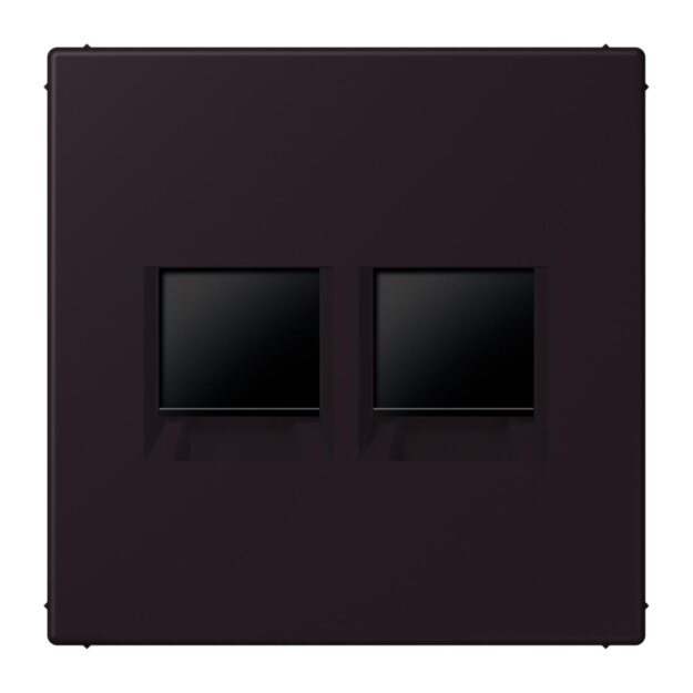 Jung LC1969-2WE248 Abdeckung (gerastet) für Modular-Jack-Steckbuchsen 2-fach (AMP, Radiall) (Thermoplast lackiert) Noir DIvoire Les Couleurs® Le Corbusier