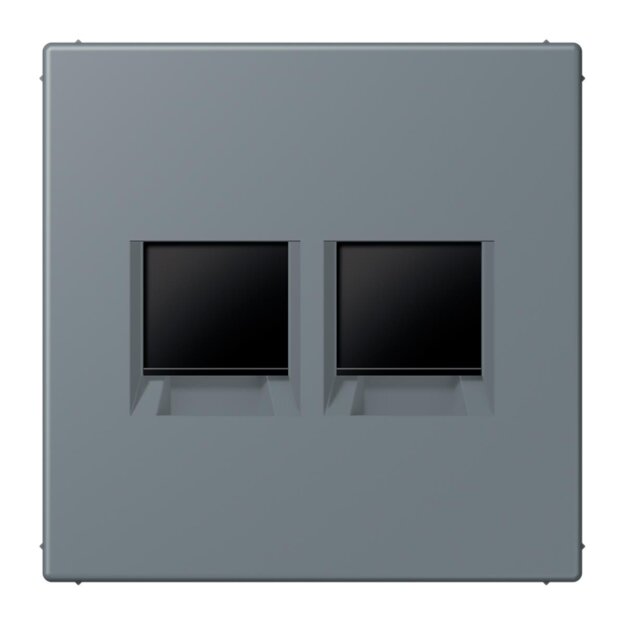 Jung LC1969-2WE251 Abdeckung (gerastet) für Modular-Jack-Steckbuchsen 2-fach (AMP, Radiall) (Thermoplast lackiert) Gris 59 Les Couleurs® Le Corbusier