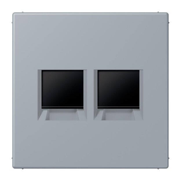Jung LC1969-2WE257 Abdeckung (gerastet) für Modular-Jack-Steckbuchsen 2-fach (AMP, Radiall) (Thermoplast lackiert) Gris Clair 59 Les Couleurs® Le Corbusier