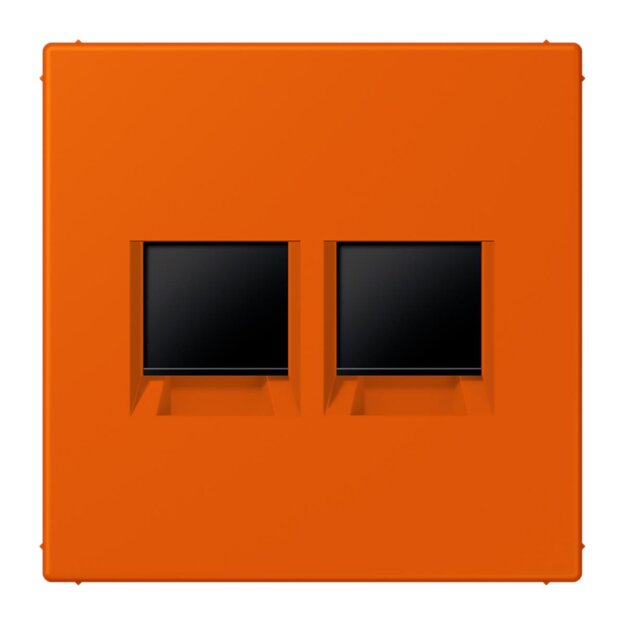 Jung LC1969-2WE260 Abdeckung (gerastet) für Modular-Jack-Steckbuchsen 2-fach (AMP, Radiall) (Thermoplast lackiert) Orange Vif Les Couleurs® Le Corbusier