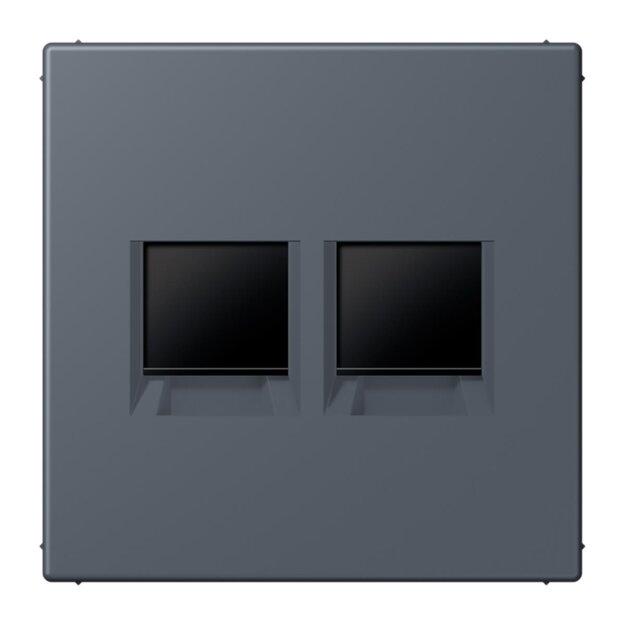 Jung LC1969-2WE262 Abdeckung (gerastet) für Modular-Jack-Steckbuchsen 2-fach (AMP, Radiall) (Thermoplast lackiert) Gris Fonce 59 Les Couleurs® Le Corbusier
