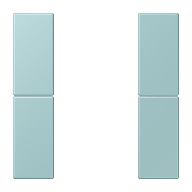 Jung LC502TSA214 Tastensatz 2-fach F50 LC32033 (Thermoplast lackiert) Céruléen Clair Les Couleurs® Le Corbusier