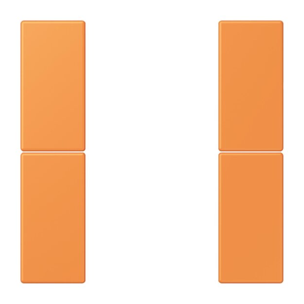 Jung LC502TSA225 Tastensatz 2-fach F50 LC32081 (Thermoplast lackiert) Orange Clair Les Couleurs® Le Corbusier