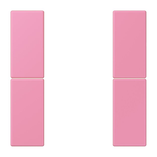 Jung LC502TSA246 Tastensatz 2-fach F50 LC4320C (Thermoplast lackiert) Rose Vif Les Couleurs® Le Corbusier