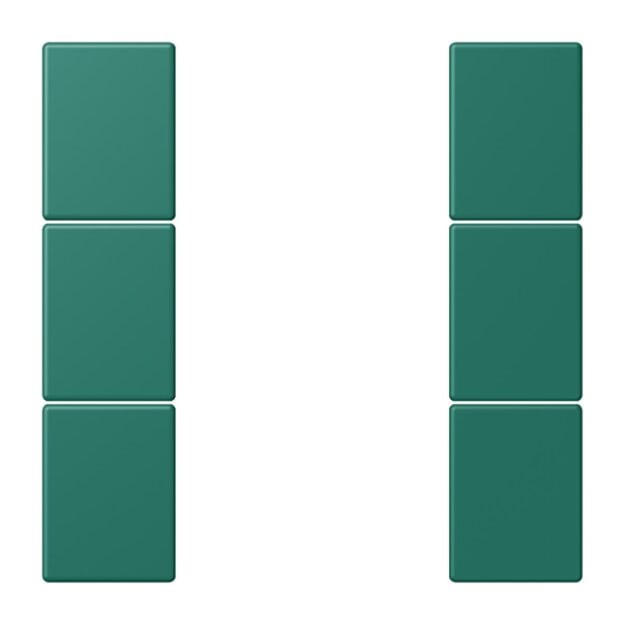 Jung LC503TSA216 Tastensatz 3-fach F50 LC32040 (Thermoplast lackiert) Vert Anglais Les Couleurs® Le Corbusier