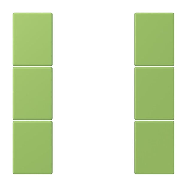 Jung LC503TSA220 Tastensatz 3-fach F50 LC32051 (Thermoplast lackiert) Vert 31 Les Couleurs® Le Corbusier