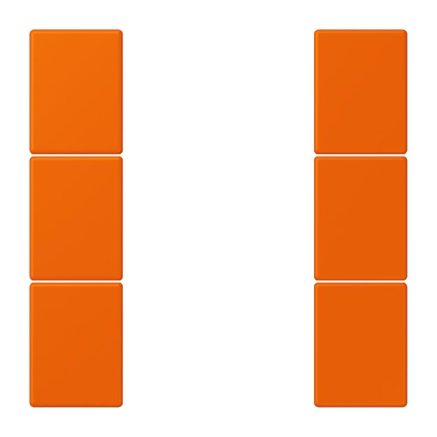Jung LC503TSA224 Tastensatz 3-fach F50 LC32080 (Thermoplast lackiert) Orange Les Couleurs® Le Corbusier