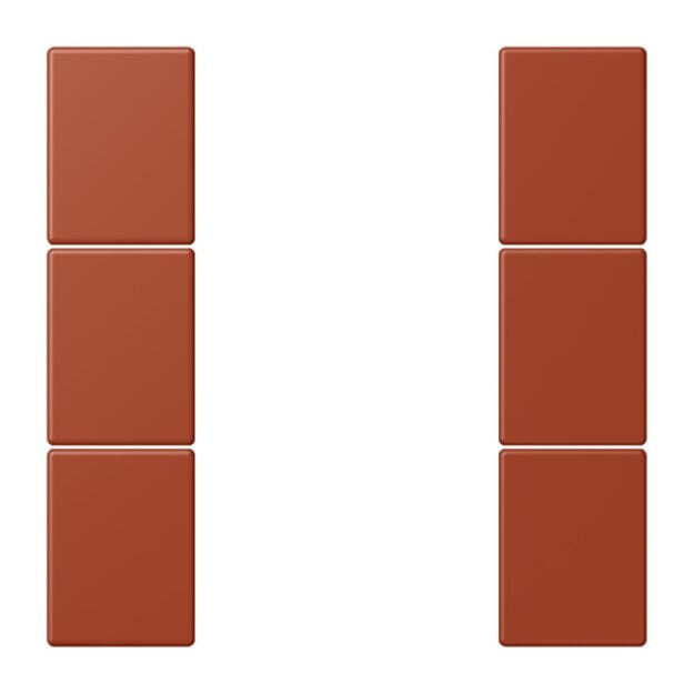 Jung LC503TSA232 Tastensatz 3-fach F50 LC32110 (Thermoplast lackiert) LOcre Rouge Les Couleurs® Le Corbusier