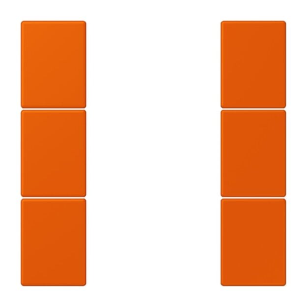 Jung LC503TSA260 Tastensatz 3-fach F50 LC4320S (Thermoplast lackiert) Orange Vif Les Couleurs® Le Corbusier