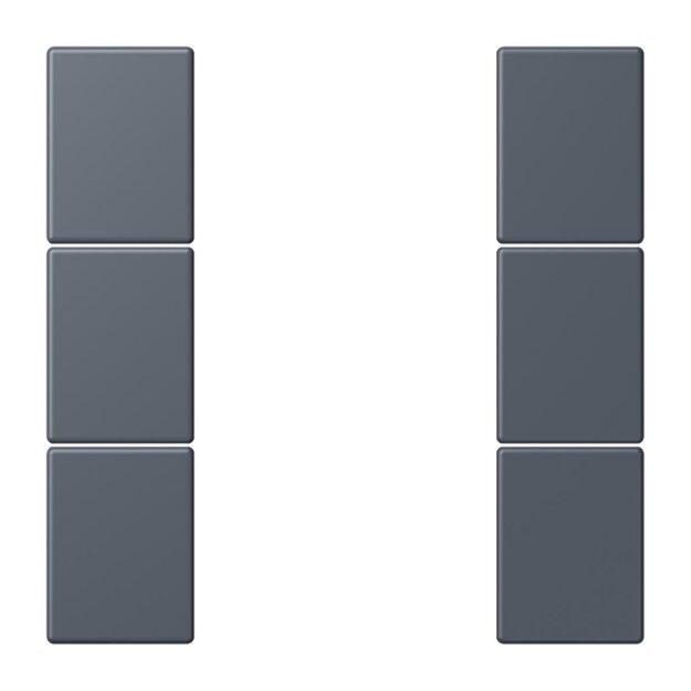 Jung LC503TSA262 Tastensatz 3-fach F50 LC4320U (Thermoplast lackiert) Gris Fonce 59 Les Couleurs® Le Corbusier