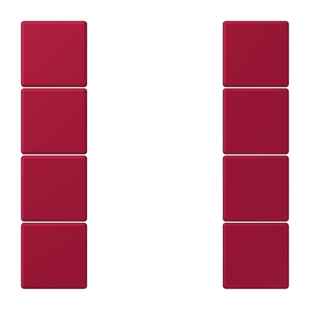 Jung LC504TSA229 Tastensatz 4-fach F50 LC32100 (Thermoplast lackiert) Rouge Carmin Les Couleurs® Le Corbusier