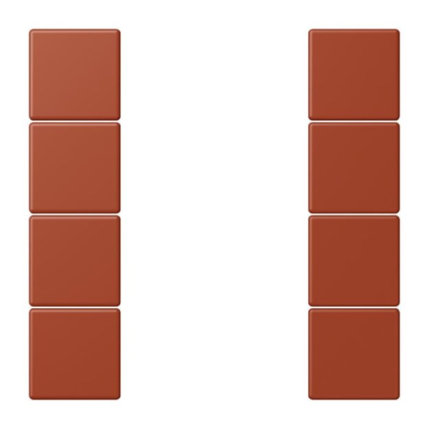 Jung LC504TSA232 Tastensatz 4-fach F50 LC32110 (Thermoplast lackiert) LOcre Rouge Les Couleurs® Le Corbusier