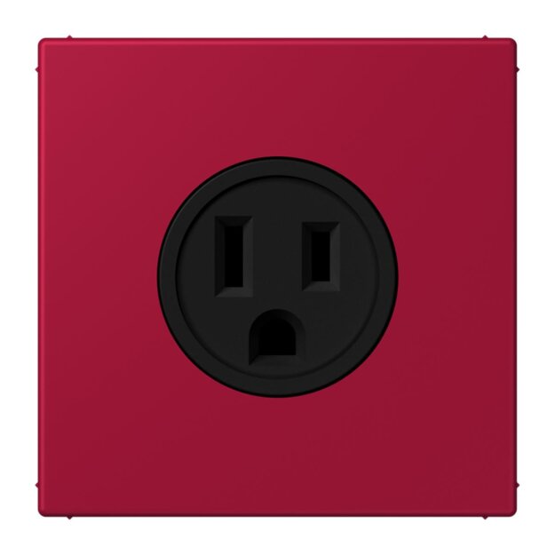 Jung LC521-15229 Steckdose US-Norm NEMA 15 A LC32100 (Thermoplast lackiert) Rouge Carmin Les Couleurs® Le Corbusier