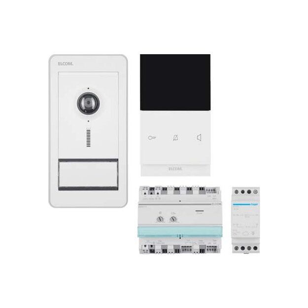 Elcom REP511Y HOME VideoSet 1 Teilnehmer AP 2D Außenstation weiß/Innenst. TOUCH polarweiß