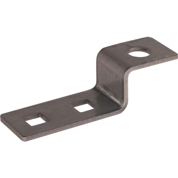 Dehn 390479 Endstück Z-Form m. 2 Vierkantlöcher D 11mm u. 1 Rundloch D 13mm NIRO