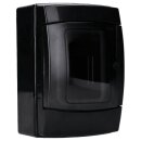 Voxura Aufputz Feuchtraum Verteiler 1-reihig IP65 2-4 Module schwarz Tür transparent