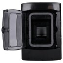 Voxura Aufputz Feuchtraum Verteiler 1-reihig IP65 2-4 Module schwarz Tür transparent
