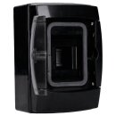 Voxura Aufputz Feuchtraum Verteiler 1-reihig IP65 2-4 Module schwarz Tür transparent