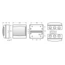 Voxura Aufputz Feuchtraum Verteiler 1-reihig IP65 4-8 Module schwarz Tür transparent
