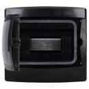 Voxura Aufputz Feuchtraum Verteiler 1-reihig IP65 4-8 Module schwarz Tür transparent
