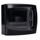 Voxura Aufputz Feuchtraum Verteiler 1-reihig IP65 4-8 Module schwarz Tür transparent