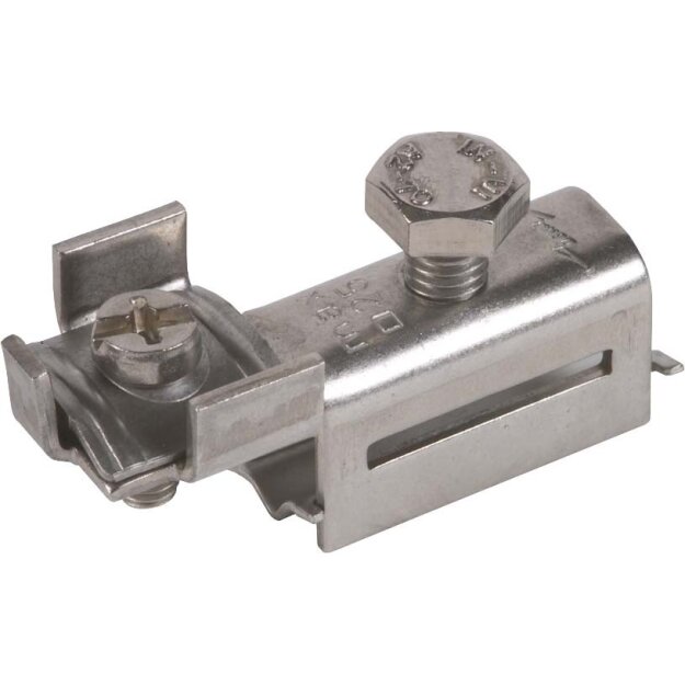 Dehn 540900 Spannkopf NIRO für Spannband 25x0,3mm mit Anschlussklemme 2 x 4-25mm² SPK 25 BRS AQ4 25 V2A