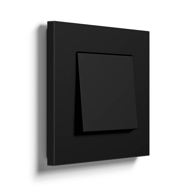 Gira 0211409 Abdeckrahmen 1-fach Gira Esprit Aluminium lackiert Schwarz matt