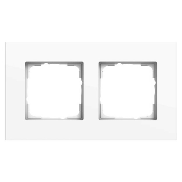 Gira 0212403 Abdeckrahmen 2-fach Gira Esprit Aluminium lackiert Reinweiß glänzend