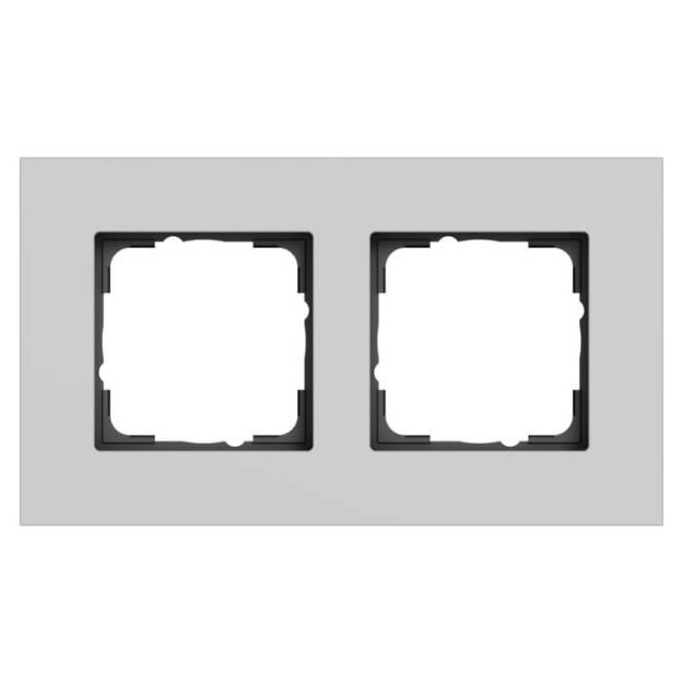 Gira 0212405 Abdeckrahmen 2-fach Gira Esprit Aluminium lackiert Grau matt